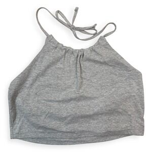 Urban Rebel Grey Halter Tie Neck Cropped Tank‎ Large